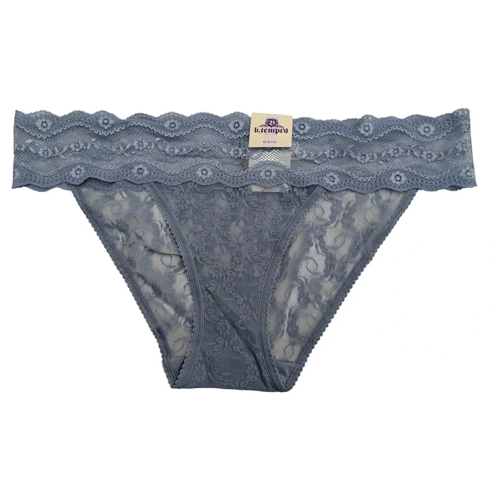 b.tempt'd 978182 Lace Kiss Bikini Panty Size X-Large Blue NWT